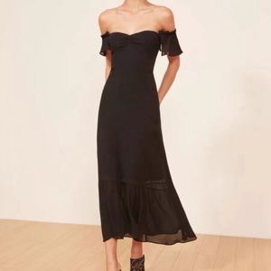 Black reformation butterfly dress